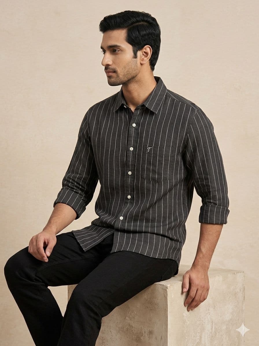 True Legend Oxford shirt, fit detail.